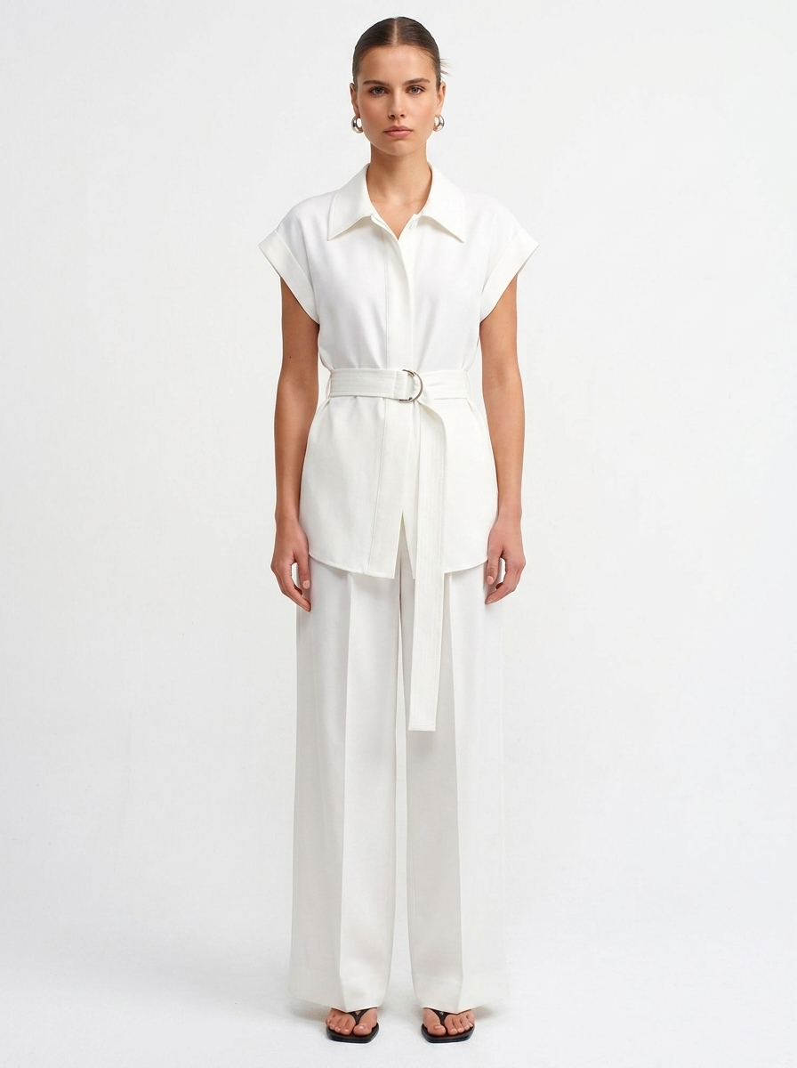 Ensemble femme chic – tenue élégante pantalon large minimaliste Ma boutique